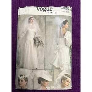 Vogue sewing pattern 9822 wedding headpiece veil 1980s